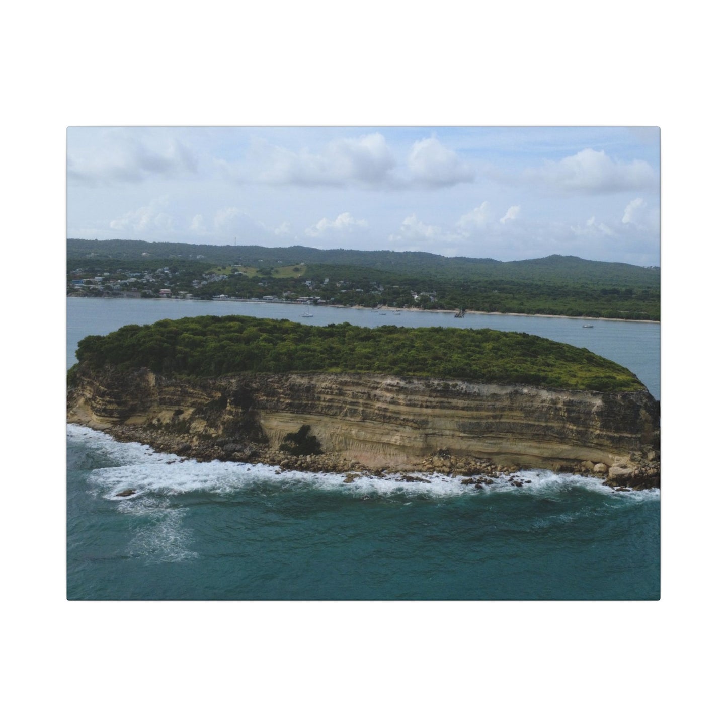 Coastal Cliff Matte Canvas Wall Art — Aerial Ocean Landscape Print
