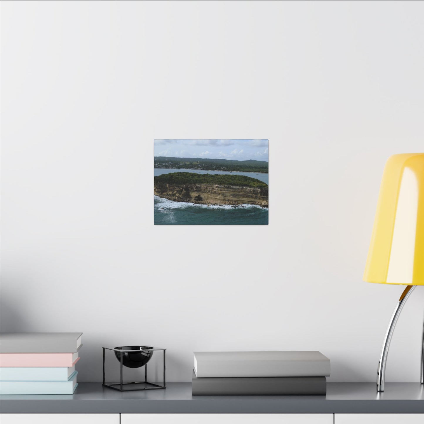 Coastal Cliff Matte Canvas Wall Art — Aerial Ocean Landscape Print