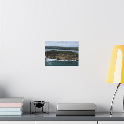 Coastal Cliff Matte Canvas Wall Art — Aerial Ocean Landscape Print