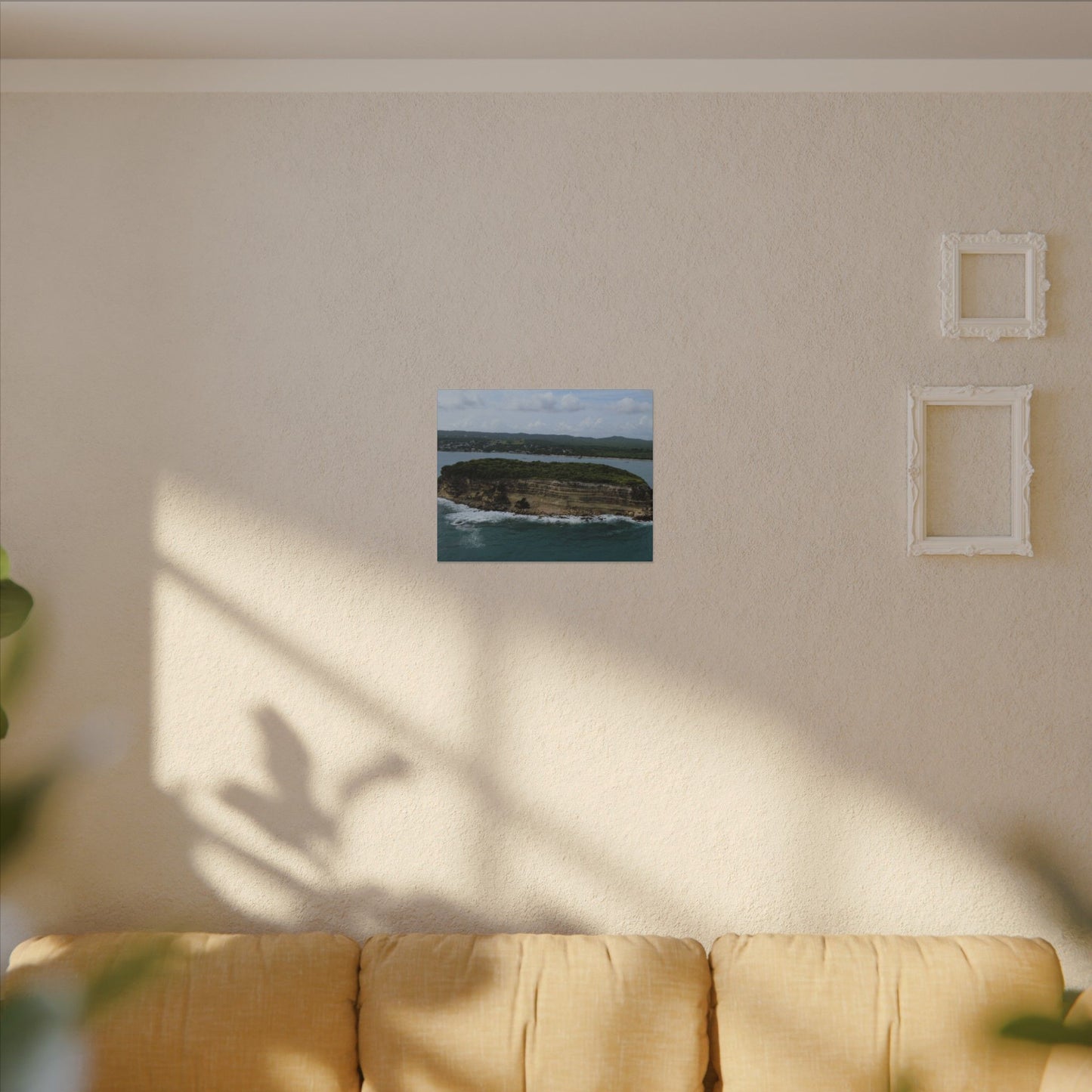 Coastal Cliff Matte Canvas Wall Art — Aerial Ocean Landscape Print