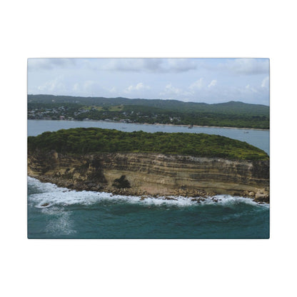 Coastal Cliff Matte Canvas Wall Art — Aerial Ocean Landscape Print