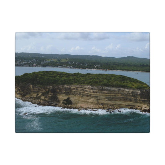 Coastal Cliff Matte Canvas Wall Art — Aerial Ocean Landscape Print