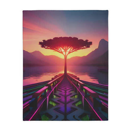 YGGADRASIL TREE - BODY Velveteen Minky Blanket (Two-sided with different landscapes!)